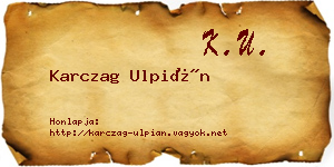 Karczag Ulpián névjegykártya